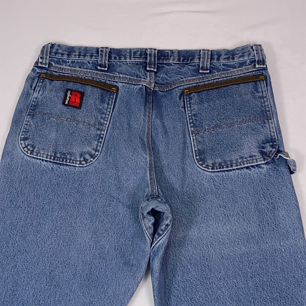 Wrangler Riggs Workwear Mens Blue Double Knee Carpenter Jeans 38x32 FITS 38X31 - Picture 9 of 15